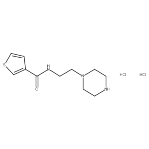N-(2-piperazin-1-ylethyl)thiophene-3-carboxamide dihydrochloride结构式