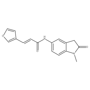 (E)-3-(furan-3-yl)-N-(1-methyl-2-oxoindolin-5-yl)acrylamide结构式