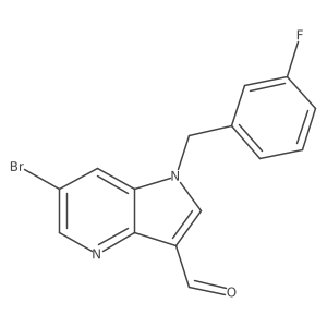 6-Bromo-1-[(3-fluorophenyl)methyl]pyrrolo[3,2-b]pyridine-3-carbaldehyde结构式