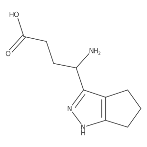 4-amino-4-{1H,4H,5H,6H-cyclopenta[c]pyrazol-3-yl}butanoic acid结构式