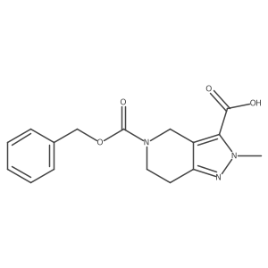 2-Methyl-5-phenylmethoxycarbonyl-6,7-dihydro-4H-pyrazolo[4,3-c]pyridine-3-carboxylic acid结构式