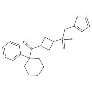 (3-((furan-2-ylmethyl)sulfonyl)azetidin-1-yl)(4-phenyltetrahydro-2H-pyran-4-yl)methanone结构式