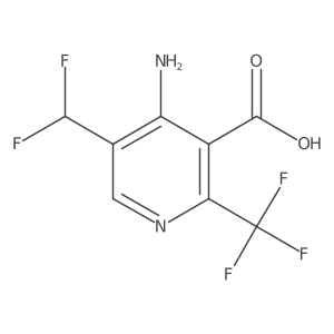 4-Amino-5-(difluoromethyl)-2-(trifluoromethyl)nicotinic acid结构式