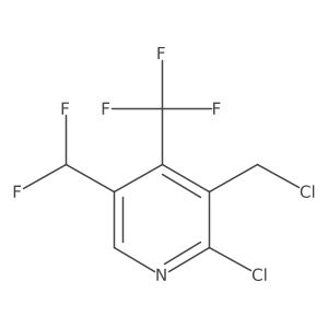2-Chloro-3-(chloromethyl)-5-(difluoromethyl)-4-(trifluoromethyl)pyridine Structure