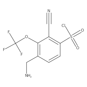 4-Aminomethyl-2-cyano-3-(trifluoromethoxy)benzenesulfonyl chloride Structure