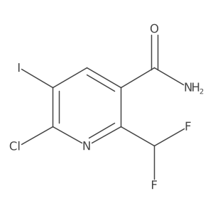 6-Chloro-2-(difluoromethyl)-5-iodonicotinamide结构式
