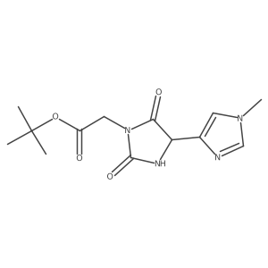 tert-Butyl 2-(4-(1-methyl-1H-imidazol-4-yl)-2,5-dioxoimidazolidin-1-yl)acetate结构式
