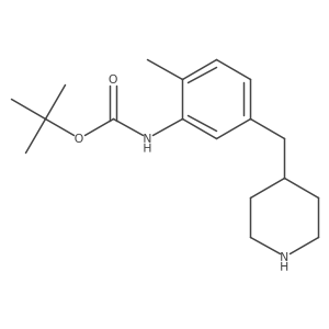tert-butyl N-{2-methyl-5-[(piperidin-4-yl)methyl]phenyl}carbamate Structure