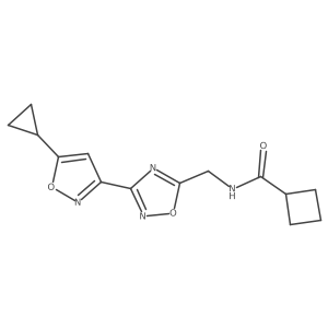 N-((3-(5-cyclopropylisoxazol-3-yl)-1,2,4-oxadiazol-5-yl)methyl)cyclobutanecarboxamide结构式