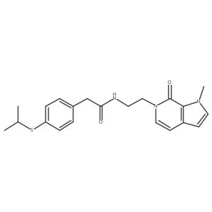 2-(4-(isopropylthio)phenyl)-N-(2-(1-methyl-7-oxo-1H-pyrrolo[2,3-c]pyridin-6(7H)-yl)ethyl)acetamide结构式