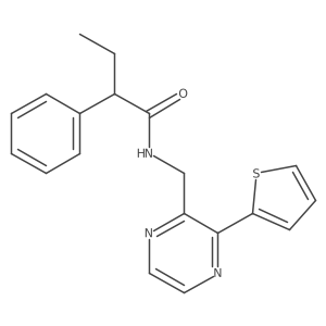 2-phenyl-N-((3-(thiophen-2-yl)pyrazin-2-yl)methyl)butanamide Structure