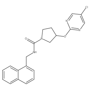 3-((5-chloropyrimidin-2-yl)oxy)-N-(naphthalen-1-ylmethyl)pyrrolidine-1-carboxamide结构式
