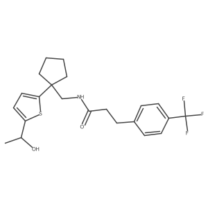 N-((1-(5-(1-hydroxyethyl)thiophen-2-yl)cyclopentyl)methyl)-3-(4-(trifluoromethyl)phenyl)propanamide Structure
