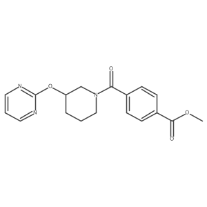 Methyl 4-(3-(pyrimidin-2-yloxy)piperidine-1-carbonyl)benzoate结构式