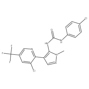1-(4-chlorophenyl)-3-{4-[3-chloro-5-(trifluoromethyl)pyridin-2-yl]-1-methyl-1H-pyrazol-5-yl}urea Structure