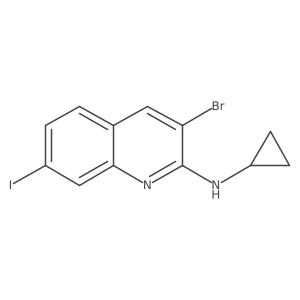 3-bromo-N-cyclopropyl-7-iodo-2-Quinolinamine Structure