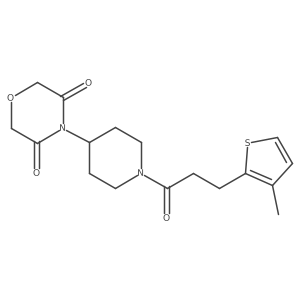 4-(1-(3-(3-Methylthiophen-2-yl)propanoyl)piperidin-4-yl)morpholine-3,5-dione结构式