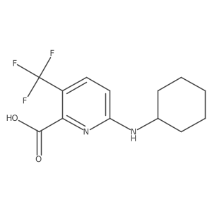 6-(Cyclohexylamino)-3-(trifluoromethyl)pyridine-2-carboxylic acid结构式