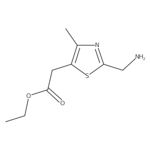 Ethyl 2-[2-(aminomethyl)-4-methyl-1,3-thiazol-5-yl]acetate Structure