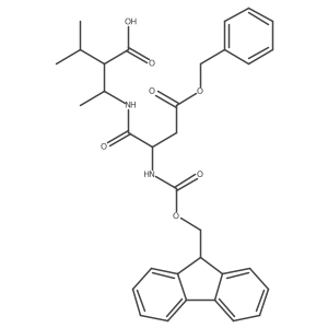 3-[(2S)-3-(benzyl carboxy)-2-({[(9H-fluoren-9-yl)methoxy]carbonyl}amino)propanamido]-2-(propan-2-yl)butanoic acid Structure