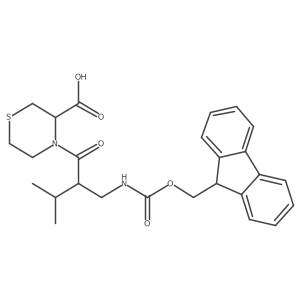 4-{2-[({[(9H-fluoren-9-yl)methoxy]carbonyl}amino)methyl]-3-methylbutanoyl}thiomorpholine-3-carboxylic acid结构式