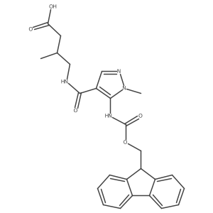 4-{[5-({[(9H-fluoren-9-yl)methoxy]carbonyl}amino)-1-methyl-1H-pyrazol-4-yl]formamido}-3-methylbutanoic acid Structure