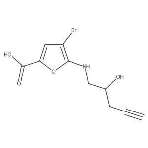 4-Bromo-5-[(2-hydroxypent-4-yn-1-yl)amino]furan-2-carboxylic acid Structure