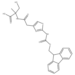 2-{2-[2-({[(9H-fluoren-9-yl)methoxy]carbonyl}amino)-1,3-thiazol-4-yl]acetamido}-3-hydroxy-2-methylpropanoic acid结构式