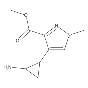 rac-methyl 4-[(1R,2S)-2-aminocyclopropyl]-1-methyl-1H-pyrazole-3-carboxylate结构式