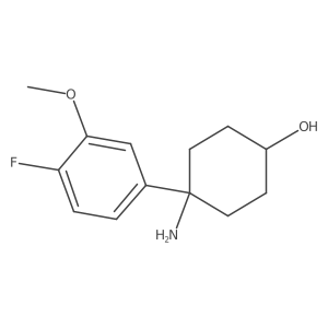 4-Amino-4-(4-fluoro-3-methoxyphenyl)cyclohexan-1-ol结构式