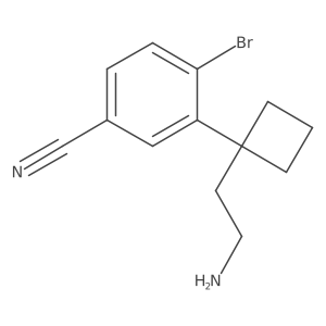 3-[1-(2-Aminoethyl)cyclobutyl]-4-bromobenzonitrile结构式