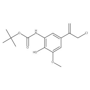 tert-butyl N-[5-(3-chloroprop-1-en-2-yl)-2-hydroxy-3-methoxyphenyl]carbamate结构式