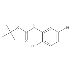 tert-butyl N-(2-hydroxy-5-sulfanylphenyl)carbamate结构式