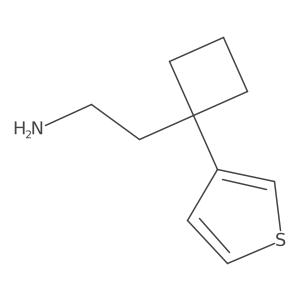 2-[1-(Thiophen-3-yl)cyclobutyl]ethan-1-amine结构式