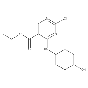 Ethyl 2-chloro-4-(((1s,4s)-4-hydroxycyclohexyl)amino)pyrimidine-5-carboxylate结构式