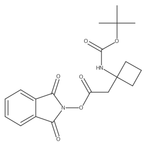 1,3-dioxo-2,3-dihydro-1H-isoindol-2-yl 2-(1-{[(tert-butoxy)carbonyl]amino}cyclobutyl)acetate结构式