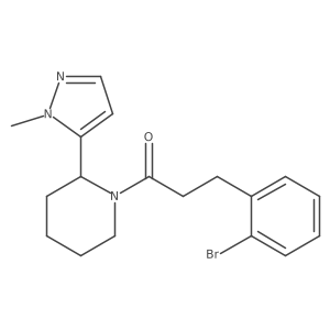 3-(2-bromophenyl)-1-[2-(1-methyl-1H-pyrazol-5-yl)piperidin-1-yl]propan-1-one Structure