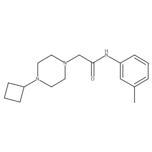 2-(4-cyclobutylpiperazin-1-yl)-N-(3-methylphenyl)acetamide结构式
