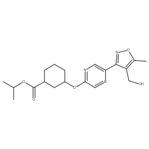 propan-2-yl (1S,3S)-3-[5-[4-(hydroxymethyl)-5-methyl-1,2-oxazol-3-yl]pyrazin-2-yl]oxycyclohexane-1-carboxylate结构式