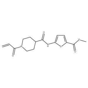 Methyl 5-[1-(prop-2-enoyl)piperidine-4-amido]thiophene-2-carboxylate结构式