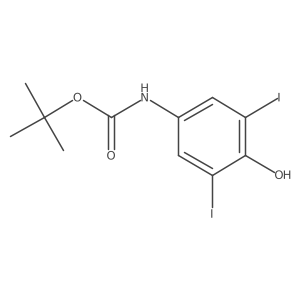 tert-butyl N-(4-hydroxy-3,5-diiodophenyl)carbamate结构式