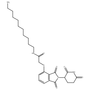 N-(10-aminodecyl)-2-[2-(2,6-dioxo-3-piperidyl)-1,3-dioxo-isoindolin-4-yl]oxy-acetamide结构式