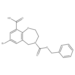 4-[(Benzyloxy)carbonyl]-7-bromo-2,3,4,5-tetrahydro-1,4-benzoxazepine-9-carboxylic acid结构式