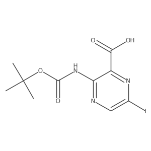 3-{[(Tert-butoxy)carbonyl]amino}-6-iodopyrazine-2-carboxylic acid Structure