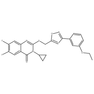 3-Cyclopropyl-2-({[3-(3-ethoxyphenyl)-1,2,4-oxadiazol-5-yl]methyl}sulfanyl)-6,7-difluoro-3,4-dihydroquinazolin-4-one结构式