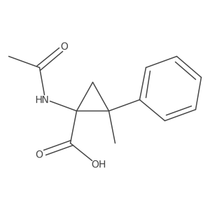 rac-(1R,2S)-1-acetamido-2-methyl-2-phenylcyclopropane-1-carboxylic acid结构式