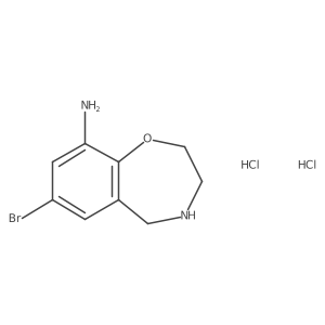 7-Bromo-2,3,4,5-tetrahydro-1,4-benzoxazepin-9-amine dihydrochloride结构式