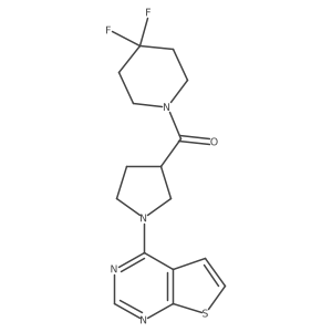 4,4-Difluoro-1-(1-{thieno[2,3-d]pyrimidin-4-yl}pyrrolidine-3-carbonyl)piperidine结构式
