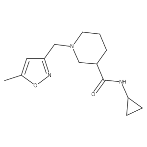 N-cyclopropyl-1-[(5-methyl-1,2-oxazol-3-yl)methyl]piperidine-3-carboxamide结构式