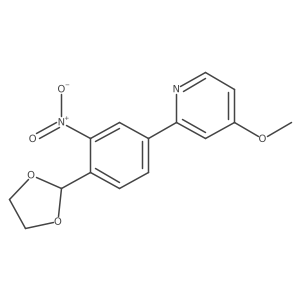 2-(4-(4-Methoxypyridin-2-yl)-2-nitrophenyl)-1,3-dioxolane结构式